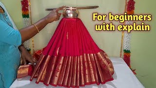 ವರಮಹಾಲಕ್ಷ್ಮೀಗೆ ಸುಲಭವಾಗಿ ಸೀರೆ ಉಡಿಸುವ ವಿಧಾನ | easy and quick saree draping for varamahalaxmi