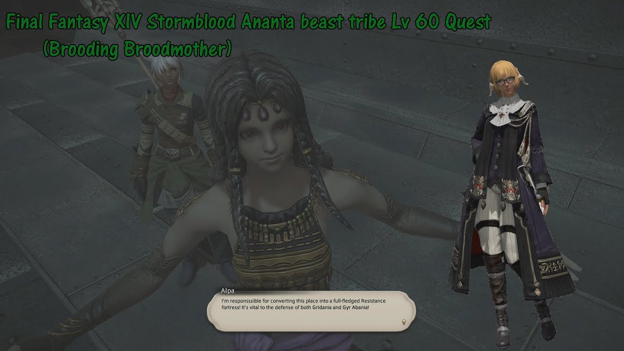 Final Fantasy XIV Stormblood Ananta beast tribe Lv 60 Quest (It. 