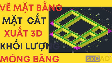 Vẽ nhanh mặt bằng MÓNG BĂNG 3D, xuất Mặt cắt, Khối lượng ra Excel