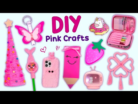 20 DIY PINK CRAFTS - PINK SCHOOL SUPPLIES - DECORATION and more… #pink