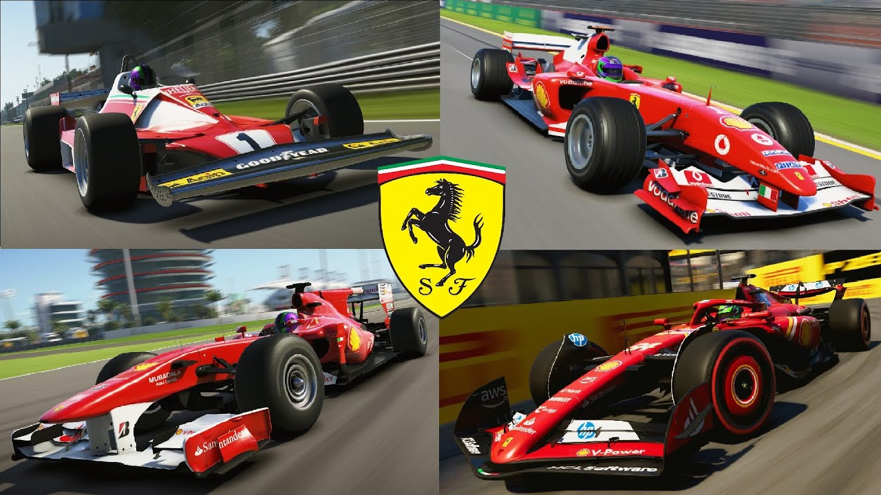Evolution of Ferrari in Codemasters F1 Games | 1976 - 2024