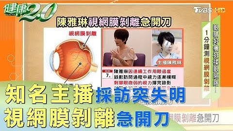 工作狂注意！ 陳雅琳採訪突失明 視網膜剝離急開刀 健康2.0 - 天天要聞