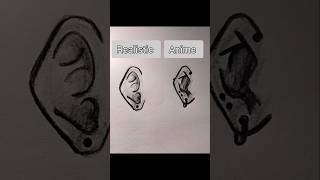 How to draw Realistic vs Anime Ears 👂🏼 #アニメ #チュートリアル #howtodraw #tutorial #drawing #sketch #shorts