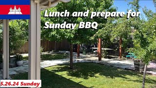 Yardwork, lunch at Chando's and prep for Sunday's BBQ