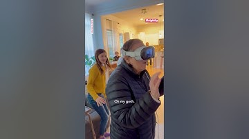 Mom tries VR headset for the first time