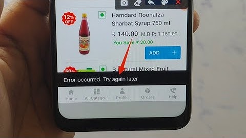How to fix Error occurred. Try again later problem solved in jioMart