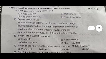 11th Computer Applications Half Yearly Exam Question Paper 2023 | 11th Half yearly English Medium