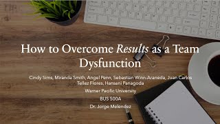 Team Dysfunction Presentation   Inattention to Results   Week 5   BUS 500A