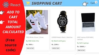 Shopping Cart React.js Project with Explanation✅ [Simple Ecommerce Website using Reactjs ] with code