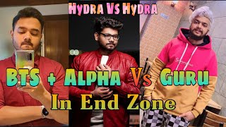 Gaming Guru Vs Hydra BTS + Alpha Clasher In End Zone PUBGM | Emulator Vs Mobile | Hydra Vs Hydra
