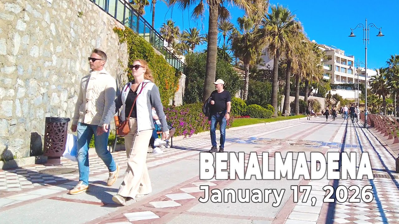 Benalmadena January 17, 2026 Walking Tour Malaga Costa del Sol Spain [4K]