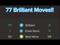 77 BRILLIANT MOVES (chess record?) #shorts