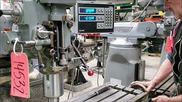 14532, Clausing Kondia FV-1 Vertical Knee Mill, 9” X 48” Table, www.vanderzielmachinery.com