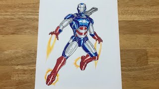 How to draw Iron Patriot (full body)