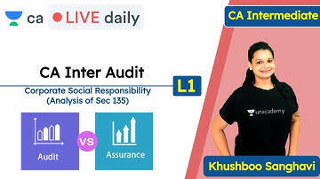 CA Inter Audit L1 | Unacademy CA Intermediate Group 2 | Khushboo Sanghavi