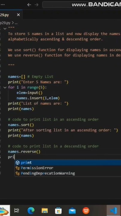 Display list alphabetically in an ascending & descending order in ...