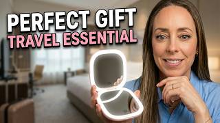 This is perfect for traveling | Gospire Lighted Travel Makeup Mirror with Light and Magnification 1X Profile