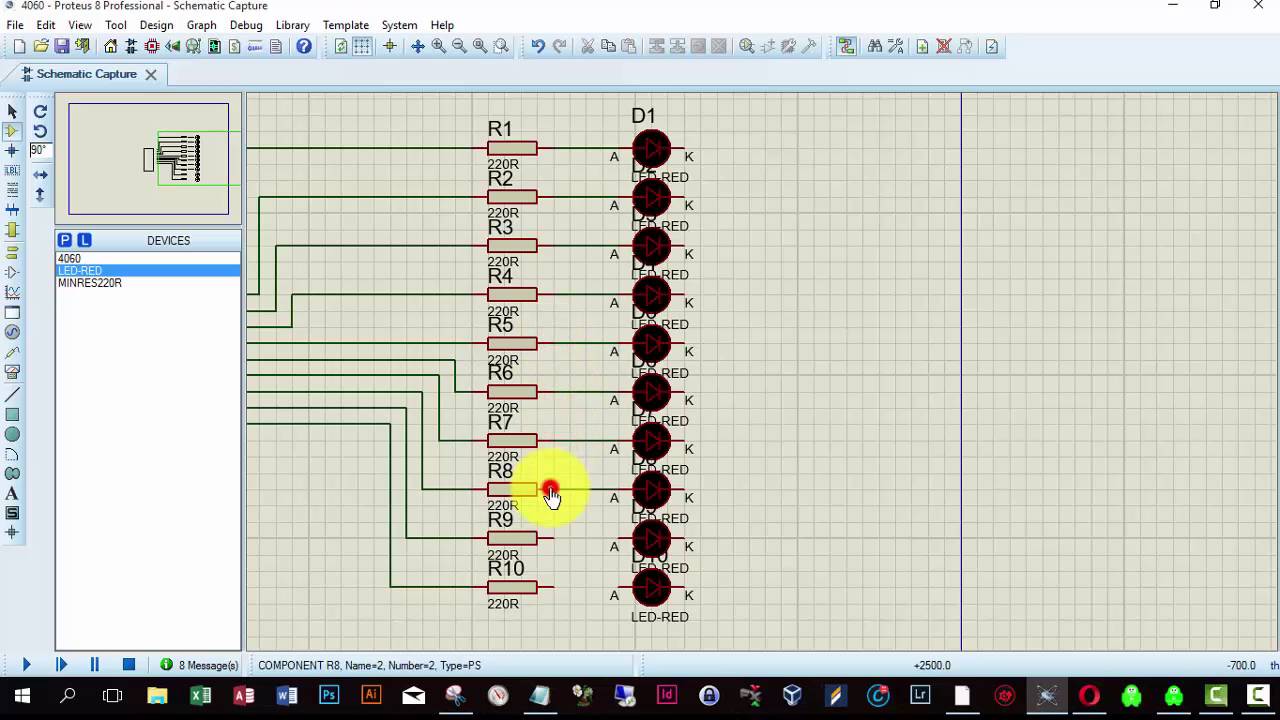 5 - educational - how to make simple 4060 circuit in Proteus - YouTube