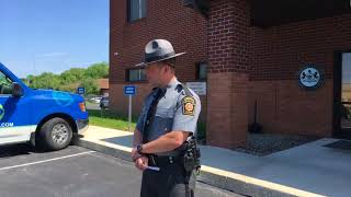 State police describe their investigation into a fatal motorcycle crash with a police vehicle