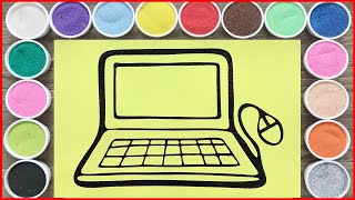 Relaxing With Sand Painting A Laptop And Computer Mouse Satisfying Painting chim Xinh Channel
