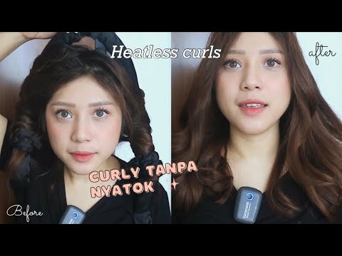 KAGET HASIL CURLY RAMBUT TANPA CATOKAN BAGUS BANGET | HEATLESS CURLS