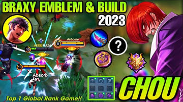TOP 1 BRAXY EMBLEM SET 2023 AND BUILD / CHOU NEW META GAMEPLAY BY HAZA - Mobile Legends