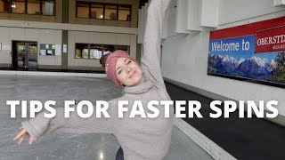 3 TIPS TO MAKE SPINS FASTER & STRONGER | How To Figure Skate