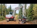 Replacing old concrete culvert pipes in the forest