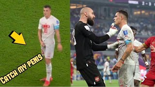 Granit Xhaka 'grabbing his Penis' Provokes the entire Serbia bench in Switzerland win over Serbia