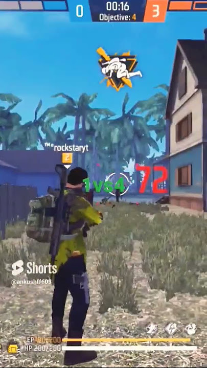 1vs 4™® rockstaryt with headshot short Baggizar song #like #subscribe #tranding #viralvideo