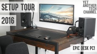 Desk setup tour (late 2016) - Epic desk PC! [office tour, room tour, desk tour]