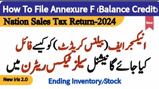 How To File Annex F In National Sales Tax Return No Sales And Purchases Inventory 2024 Iris 2.0