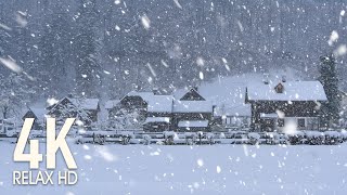 4K EPIC SNOW STORM! Relaxing Snowfall Sounds 10 HOURS — Snowstorm Sounds for Sleeping