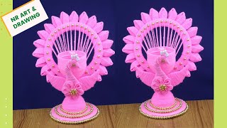 Innovative Peacock Design DIY Showpiece Making Ideas For Home Decoration - Best out of waste