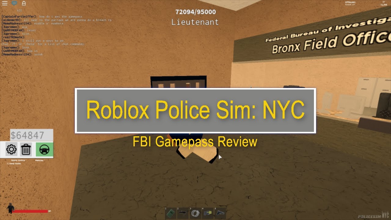 Roblox Police Sim Nyc Fbi Gamepass Review Youtube - bronx new york roblox