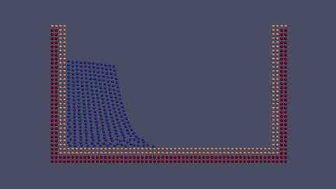 water collapse simulation using MPS(Moving Particle Simulation)