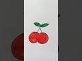 Cherry 🍒 Colour Drawing #trendingshorts #viralshort #art
