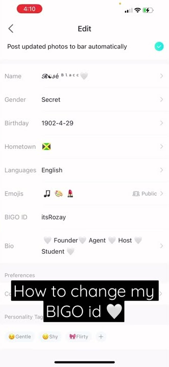 How to change my BIGO ID