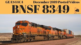 BNSF Intermodal Train Westbound Colorful Containers ES44C4 BNSF 8349