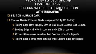 TOPIC 8 HP STM TURBINE DEPOSIT MEASUREMENT PERFORMANCE IMPACT