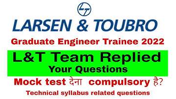 L&T Graduate Engineer Trainee 2022 Exam pattern Syllabus | L&T Team Answered Your questions Syllabus