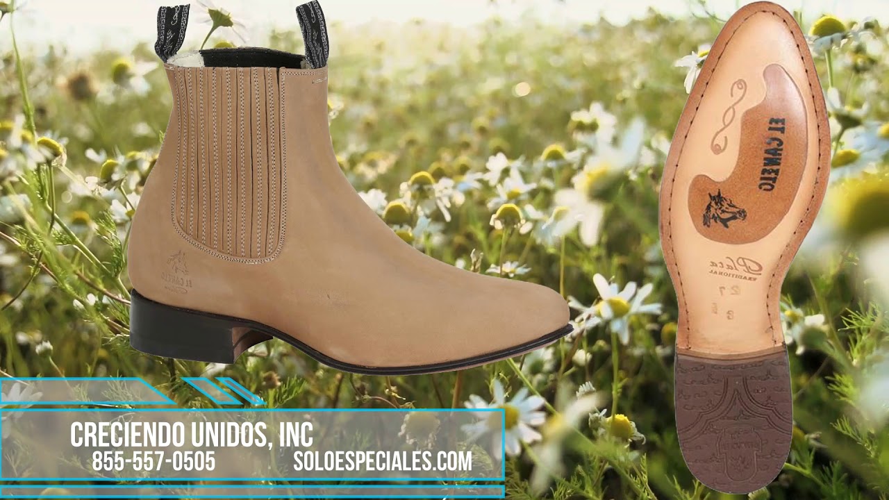 botines charros de gamuza