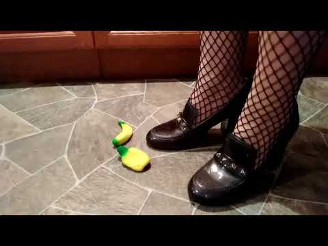 Crushing squishy food in heels