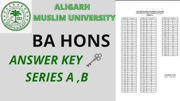 #ALIGARH_MUSLIM_UNIVERSITY AMU BA Hons Official Answer Key