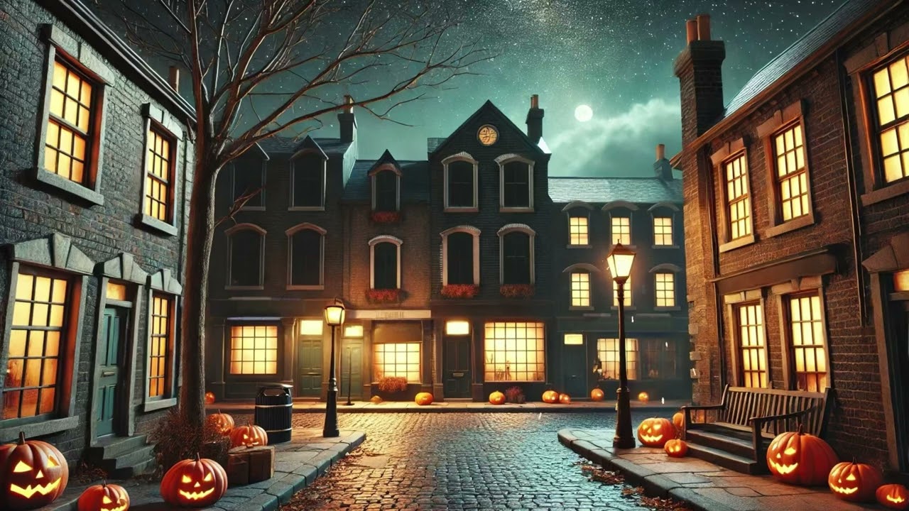Halloween Town Ambience | Creepy Winds & Insect Sounds | 1 Hour No Music