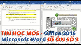 Instructions for solving review questions No. 3 - MOS Informatics - Word 2016 | From data entry a...