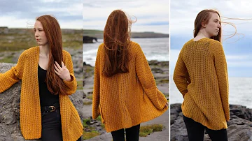 Crochet Cardigan Made From 2 Panels