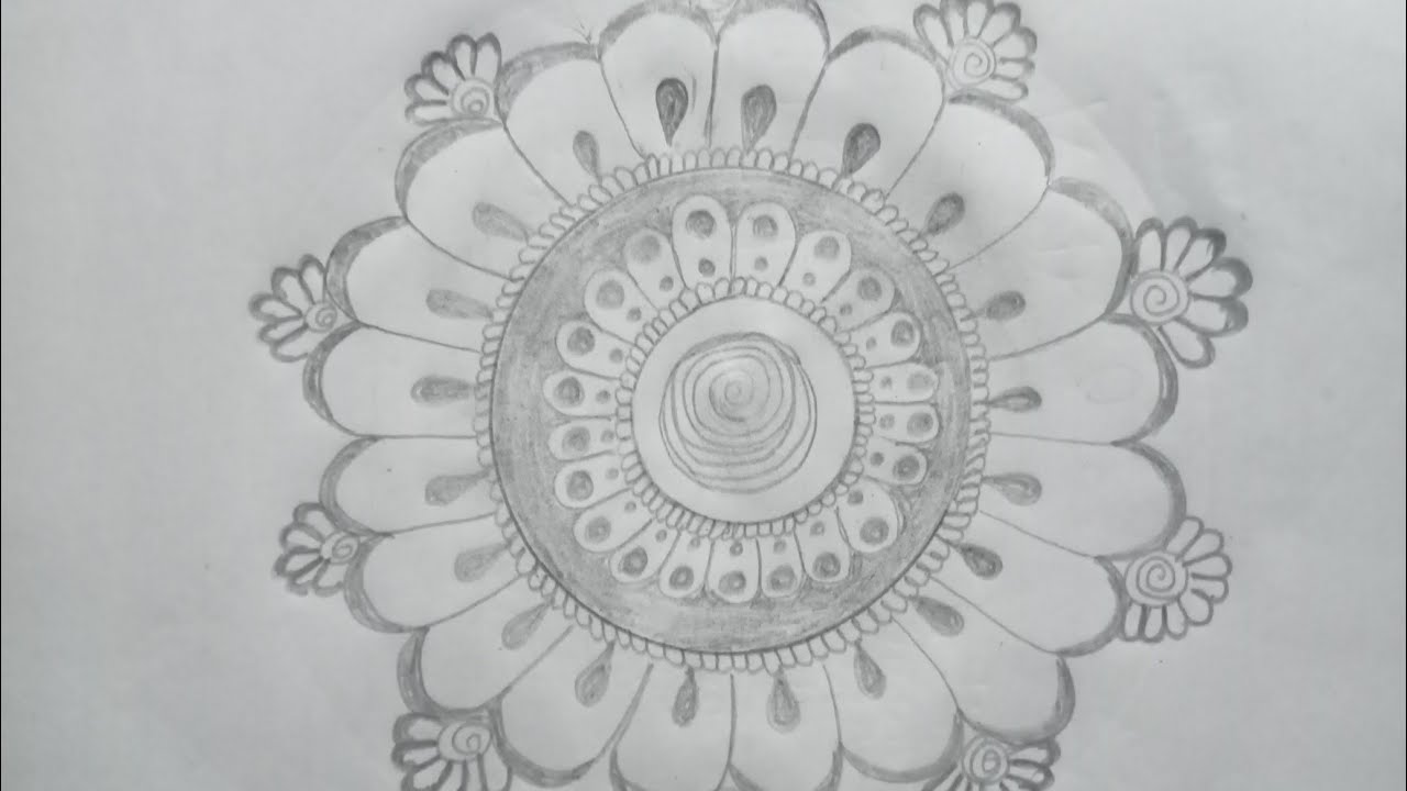 Rangoli drawing//Rangoli pencil drawing//Radha dashing//hand natural art//simple Rangoli banana sik.