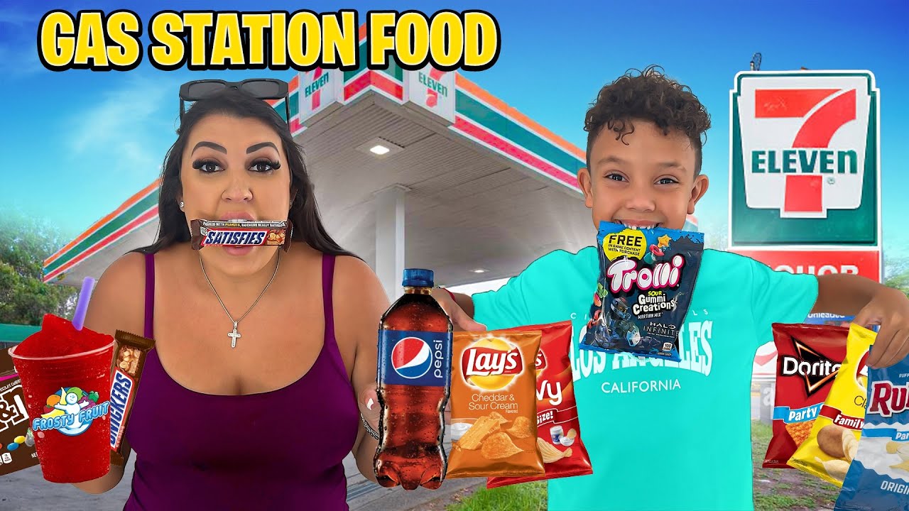 Eating Only GAS STATION FOOD for 24 Hours!!!
