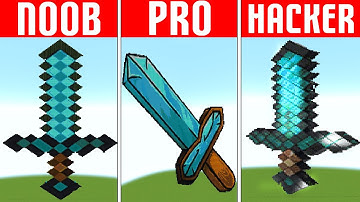 Minecraft Pixel Art (NOOB vs PRO vs HACKER) Diamond Sword